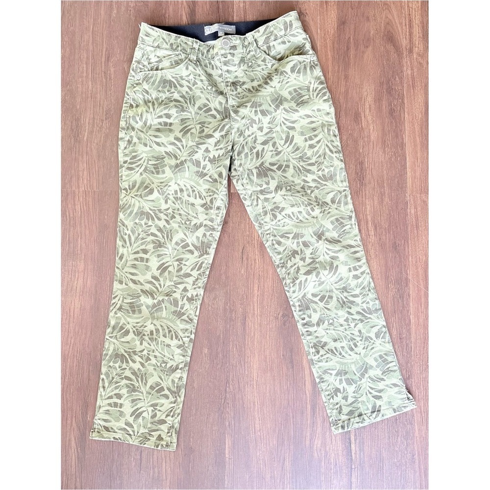 Straight Leg Leaf Tropical Print Pants Size 4 Nordstrom Wit & Wisdom